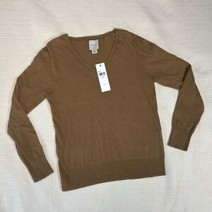 NEW Women’s Small Calvin Klein V-Neck Sweater - Dusty Cordovan